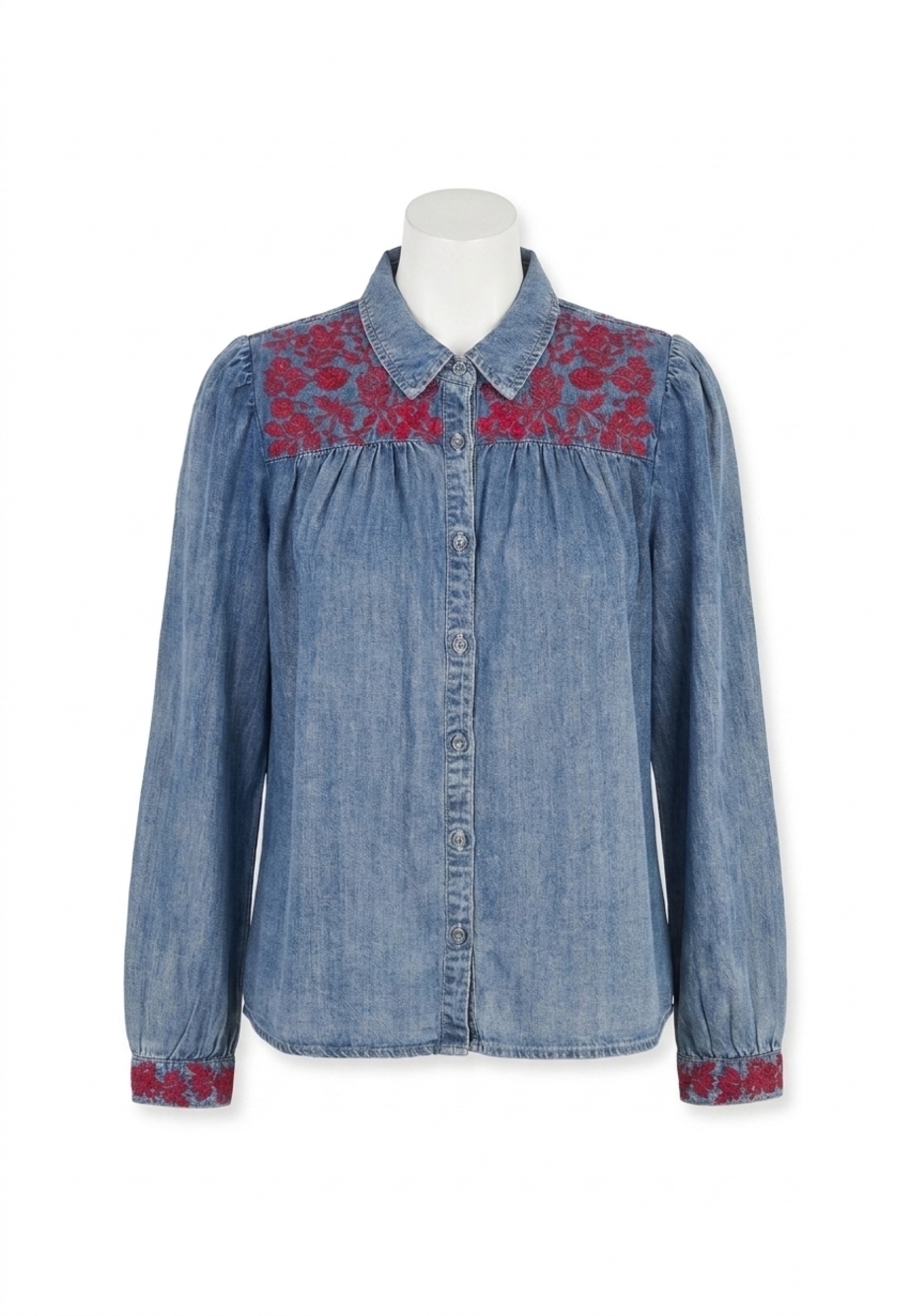 NEW DEAR JOHN DENIM jessie denim top in blue